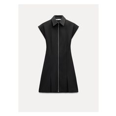 Sleeveless dress with lapel collar. Front and back finished hem with darts. Front metal zip closure. Zara Mini Dress, Blouse Jeans, Cardigan Sweater Dress, Shirt Blouses Tops, Blazer Vest, Blazer Dress, Trouser Jeans, Lapel Collar, Tank Shirt