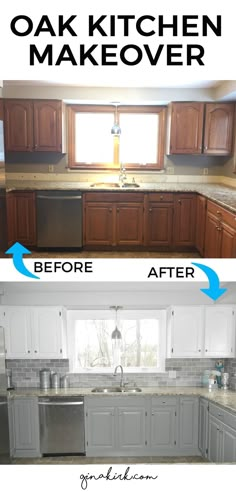 the before and after pictures of a kitchen remodel