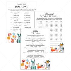 Printable Let's Pawty Dog Party Games by LittleSizzle Pawty Dog Party, Dog Party Theme, Puppy Party Games, Adopt A Puppy Party, Dog Party Games, Whiskey Birthday, Adopt A Puppy, Dog's Birthday, Dog Shaking