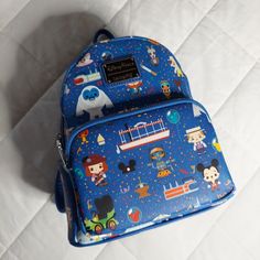 Disneyparks Blue Chibi Aop Loungefly Mini Backpack Disneyland And Disneyworld Exclusive And Authentic Limited Release Brand New, No Tags Pet And Smoke Free Home Cute Blue Travel Backpack, Cute Blue Backpack For Travel, Themed Multicolor Backpack For Theme Park, Blue Themed Back-to-school Bag, Fun Blue Backpack For Daily Use, Disney Multicolor Backpack For Theme Park, Multicolor Disney Backpack For Theme Park, Blue Backpack For Disney Trips With Adjustable Strap, Blue Backpack With Adjustable Strap For Disney Trips