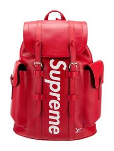 Louis Vuitton x Supreme BackpackFrom the 2017 Collection by Kim JonesRed LeatherGraphic PrintSilver-Tone HardwareFlat Handles & Dual Shoulder StrapsDual Exterior PocketsAlcantara Lining & Three Interior PocketsSnap Closure at FrontIncludes BoxUnfortunately, due to restrictions, this item may not be eligible for shipping in all areas. Supreme Backpack, Sac Louis Vuitton, Louis Vuitton Supreme, Mens Bags Fashion, Supreme Bag, Photo Bag, Ralph Lauren Bags, Studded Bag, John Galliano