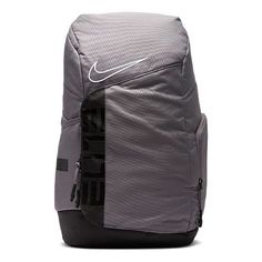 Nike Elite Pro Basketball schoolbag Backpack Gray 'Grey Black' BA6164-056 Gray Nylon Bag For Students, Gray Nylon Rectangular Backpack, Gray Rectangular Nylon Backpack, Functional Gray Backpack, Gray Nylon Backpack For Sports, Sporty Gray Bag For Back To School, Gray Backpack For Students, Back To School, Sporty Gray Rectangular Bag, Functional Gray Backpack For Sports