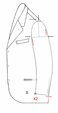 a drawing of a jacket with measurements for the collar and shoulder, as well as how to measure it