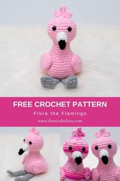 three crocheted birds sitting next to each other with the text free crochet pattern