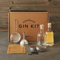 the homemade gin kit is ready to be used