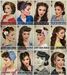 Stile Pin Up, Cabelo Pin Up, Modern Pin Up Style, Retro Hairstyles Tutorial, Halloween Hairstyles, 50s Hairstyles, Makeup Tip, Rockabilly Hair, Pin Up Hair