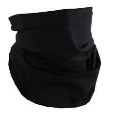 A multifunctional neck gaiter that can be worn many ways. Wear as a face mask, neckerchief, neck gaiter, bandana, wristband, balaclava or hood. One size fits most kids and adults. Stretchy fabric, lightweight and breathable. Great for dusty activities, general protection, motorcyclists, biking and other outdoor sports. Made in the USA. Neck Mask, Black Neck, Neck Gaiters, Mini Things, Neck Gaiter, Character Aesthetic, A Face, Head Scarf, Stretchy Fabric