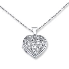 This lovely heart-shaped locket necklace for her is decorated with a scrollwork design. The sterling silver pendant sways from an 18-inch cable chain that fastens with a spring ring clasp. Sister Necklaces For 2, Heart Shaped Locket, Sterling Silver Locket Necklace, Pendant Locket, Jewelry Advice, Heart Locket Necklace, Heart Shaped Jewelry, Gift Suggestions, Jewelry Lockets