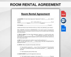 the room rental agreement is shown in this image