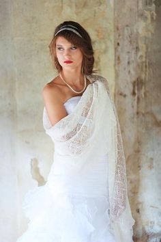 Bridal linen scarf - beautiful lace shawl for occasions, white sheer stole for bridesmaid,  white linen thin lace fog on the woman shoulders.It is so elegant and luxury. It's the perfect scarf for a special occasion like weddings. The scarf  is knitted from linen thin yarns and looks like lace. The scarf is light and lovely feels like nothing on your shoulders, but protects perfectly against mild coolness of summer evenings.•Scarf size – 27.9"x71.6" / 71x182cm •100% pure Linen - lightweight•Colo Off White Scarf, Bridal Sweater, Evening Scarf, Linen Wedding, Linen Shawl, Bridal Cover Up, Linen Scarf, Sheer Scarf, White Scarf