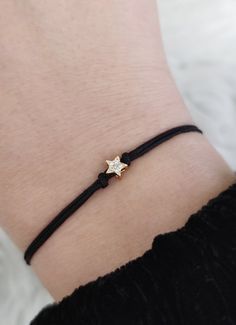 Tiny Star CZ Cubic Zirconia String Bracelet Adjustable Cord - Etsy Adjustable Yellow Gold Star Bracelet, Adjustable Minimalist Star Jewelry, Adjustable Everyday Bracelet With Star Charm, Adjustable Everyday Bracelets With Star Charm, Adjustable Dainty Star Jewelry, Adjustable Star Charm Bracelet For Everyday, Minimalist Adjustable Star Charm Jewelry, Adjustable Star-shaped Minimalist Bracelet, Minimalist Bracelet With Star Charm As Gift