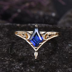 Item description ✦ Handmade, high-quality item! ✦ Material: 925 sterling silver, Solid 10k/14K/18K GOLD (can be made in white/rose/yellow gold) Engagement ring ✦ Center stone: Lab Blue Sapphire ✦ Size/Weight: 6x9mm Kite Cut Any ring size can be made,if the ring size is not in the option list ,contact me. As it is handmade,it needs 2-4 weeks to finish and then be shipped by usps or DHL. Return policy: We offer 30 days return policy. For any reason, if you are not completely satisfied with your order, you may return it for a refund.  Buyer is responsible for the handcraft fee (15%-30% of the total price) and the return shipping cost. Blue 14k Gold Hallmarked Birthstone Ring, 14k Gold Sapphire Jewelry For Anniversary, Blue 14k Gold Birthstone Ring, Yellow Gold Sapphire Topaz Ring As Gift, Blue Birthstone Ring Stamped 14k As Gift, Gold Sterling Silver Sapphire Promise Ring, Gold Sterling Silver Sapphire Birthstone Ring, Gold Sapphire Ring In Sterling Silver For Promise, Sapphire Jewelry Stamped 14k For Gift