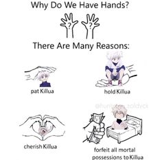 an image of different kinds of hands with words above them that say, why do we have