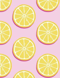 lemon slices on a pink background