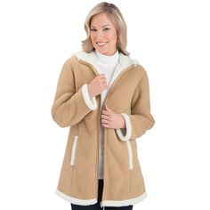 PRICES MAY VARY. Enjoy some cold weather coziness with this stylish polar fleece coat that features a sherpa lining for warmth and comfort Coat has a zippered front with sherpa trim detailing on the two pockets, cuffs and lining of the hood Easy-care, machine washable polyester Available in Beige, Purple, Black Cherry, Chocolate or Heather Grey| Imported| Sizes available in S (6-8) M(10-12), L(14-16), XL(18-20), and XXL(22-24) 
Collections Etc Women's Polar Fleece Sherpa Lined Zip Up Coat Beige Beige Winter Jacket, Jacket Ideas, Target Clothes, Collections Etc, Fleece Coat, Womens Fleece, Winter Outfits Women, Polar Fleece, Sherpa Lined