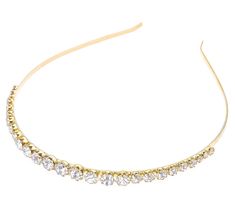 A hair accessory fit for royalty, this beautiful headband features a goldtone finish accented by sparkling crystals. From Ettika. Elegant Evening Headband With Rhinestones, Evening Headband With Rhinestones, Crystal Rhinestone Headband, Glamorous Crystal Embellished Headband, Elegant Crystal-embellished Headband, Sparkling Crystal, Hair Accessory, Gold Tones, Hair Care