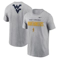 Showcase your West Virginia Mountaineers pride with this Nike Campus 2-Hit Primary Mascot T-Shirt. Made from 100% cotton, this tee provides a super-soft feel for all-day comfort. The classic crew neck design ensures a timeless look that pairs perfectly with any game day outfit. Heather Grey Cotton Fan Apparel T-shirt, Athletic Heather Cotton T-shirt For Fans, Nike Crew Neck T-shirt For College, Nike College Fan Apparel T-shirt, Nike Pre-shrunk Fan Apparel T-shirt, Nike Cotton T-shirt With Team Logo, Nike Collegiate Crew Neck T-shirt, Nike Graphic Tee For Fans, Nike Team Spirit Cotton T-shirt