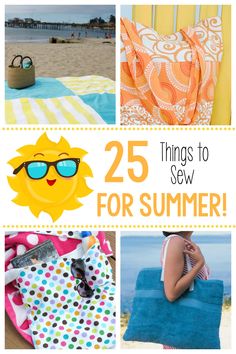 the cover of 25 things to sew for summer, including sun glasses and beach towels