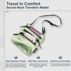 Worried about keeping your valuables safe and dry during travel or outdoor activities? Discover the ultimate solution with our Secret Neck Wallet. Experience peace of mind on your adventures. Our Secret Neck Wallet is crafted from Monsoon Silk™ material, a premium blend of 100% silk with an inside TPU-lamination, ensuring water resistance and durability. Perfect for travel and outdoor activities, this wallet keeps your essentials secure and dry, no matter where your journey takes you. Stay organ Multifunctional Packable Travel Accessories For Outdoor Activities, Practical Waterproof Travel Accessories For Outdoor, Practical Waterproof Travel Accessories For Outdoor Activities, Practical Travel Accessories With Anti-theft Pocket For Daily Use, Functional Waterproof Travel Accessories For Daily Use, Functional Packable Travel Accessories For Outdoor Activities, Multifunctional Waterproof Travel Accessories For Outdoor, Durable Practical Travel Accessories For Everyday Use, Practical Durable Travel Accessories For Everyday Use