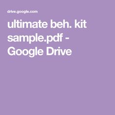 the ultimate beh kit sample - ppf google drive is displayed in this image