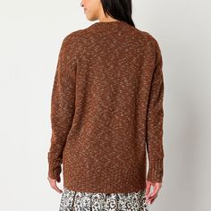 This a.n.a women's knitted cardigan is a versatile piece that can be worn over a dress or jeans and t-shirt ensemble. This long cardigan is designed for a loose-fit from a soft stretchy knit with button closures, a plunging neckline and ribbed trims. Closure Type: Button, Open FrontFit: Loose FitNeckline: Open NeckPockets: 1 Front Slip PocketSleeve Length: Long SleeveSleeve Style: Drop-Shoulder SleeveApparel Length: 28 Inches - FrontFiber Content: 46% Polyester, 26% Recycled Polyester, 26% Acry… Cotton Cable Knit Top For Fall, Fall Cotton Cable Knit Top, Fall Cable Knit Cotton Top, Brown Cotton Crew Neck Cardigan, Cotton Cable Knit Crew Neck Cardigan, Fall Cotton Sweater With Button Closure, Relaxed Fit Knit Top For Workwear In Fall, Spring Brown Crew Neck Cardigan, Relaxed Fit Knit Sweater With Button Closure