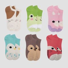 They'll love the adorable style these 6-Pack Squishmallows No-Show Socks bring to their day. Made from lightweight fabric with a hint of spandex, these no-show socks offer their feet all-day stretchy comfort. The pack includes six pairs, each featuring a different Squishmallow print, for tons of fun variety and a fan-favorite look. Adorable Style, The Pack, No Show Socks, Disney Girls, Fabric Names, 6 Pack, Spandex Fabric, Girls Shopping, Lightweight Fabric