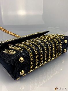 Bird in Bag - Exquisite Evening Clutch: Enhance Your Style with a Sophisticated Rhinestone Inlaid Handbag - Elegant Square Shaped Commuter Bag for Women, Ideal for Birthdays or Special Occasions Womens Evening Wear, Rhinestone Handbags, Rhinestone Clutch, Clutches For Women, Commuter Bag, Evening Handbag, Evening Clutch, Bird In Bag, Women's Wardrobe