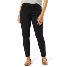 Work, play and face the day in updated vintage-style Levi Strauss Signature Women's Modern Skinny Jeans. Crafted from soft, lightweight fabric, they're your go-to medium-rise jeans that effortlessly hug your curves, slim your legs and offer excellent flexibility, dynamic comfort and a perfect fitall day long. Size: 12 Long.  Color: Black.  Gender: female.  Age Group: adult. Slim Your Legs, Black Maternity Jeans, Levi Strauss Jeans, American Denim, Wearable Tech, American Brand, Best Jeans, Levi Strauss & Co, Washed Jeans