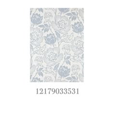 a blue and white floral wallpaper with the number 11 on it's side