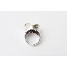 This is part of Chairish’s Costume Jewelry assortment.  This wonderful hallmarked sterling silver ring is both sculptural and modernist. It is marked 925 sterling and TH-47. It has a great design to it and has dimension. The ring size is 5.25. It has height of 1.5" H. The width is 1". The open horseshoe shape on top looks best when facing to the right. It has a wide band in the back. Well made.  Sorry the photos do not do justice to the beauty of this unusual ring. It is from the 60's. It is ver Contemporary Formal Rings With Unique Design, Contemporary Ring With Unique Design For Formal Events, Contemporary Rings With Unique Design For Formal Occasions, Contemporary Open Ring With Polished Finish, Modern Hand Cast White Gold Ring, Formal Sculptural Silver Jewelry, Modernist Hand Cast Sterling Silver Rings, Modern Sterling Silver Dome Ring With Open Band, Unique Polished Finish Signet Ring