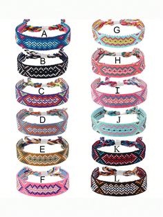 Bohemian Style Friendship Bracelet, Handmade In Nepal With Colorful Checkered Pattern A,B,C,D,E,F,G,H,K,L,I,J,1piece Random color Vacation   Polyester     Women Fashion Jewelry, size features are:Bust: ,Length: ,Sleeve Length: Chevron Patterns Bracelet, Bracelet Book Heart Pattern, Friendship Bracelets Patterns, Heart Pop Up Card, Flowers For Valentines Day, String Bracelet Patterns, Bracelets Patterns, How To Make Paper Flowers, 3d Heart