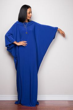 "Long blue dress for women, Blue Kaftan Dress, Maxi Dress, Loose fit dress, Modest dress, Plus size Royal blue dress PRODUCT SIZE : One Size Fits Most * Chest : free up to 60\" * Waist : free up to 60\" * Hips : free up to 60\" * Circumference bottom hem : 45\" * Length : 55\" * Sleeve length : 23\" MATERIAL * ITY Polyester MODEL : * Model chest : 32\", Height 160 cm (5.2) without high heel * Accessories excluded Produced by NUICHAN IMPORTANT NOTE *Please note that colours shown on your monitor Blue Fitted Long Dress, Elegant Blue Tunic Maxi Dress, Blue Fitted Kaftan, Blue Fitted Long Kaftan, Fitted Long Blue Kaftan, Blue Kaftan Dress, Blue Dress For Women, Khaki Green Dress, Blue Kaftan