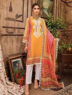 Khas Kl-1140 Lawn Fasunslad 2021 Multicolor Long Sleeve Salwar Kameez With Naqshi, Multicolor Naqshi Salwar Kameez With Long Sleeves, Orange Digital Print Lawn Suit For Summer, Bollywood Style Kurta With Digital Print For Summer, Traditional Unstitched Suit With Digital Print And Long Sleeves, Bollywood Style Digital Print Kurta For Summer, Eid Long Sleeve Digital Print Palazzo Set, Orange Lawn Suit With Printed Motifs For Eid, Orange Printed Lawn Suit For Eid