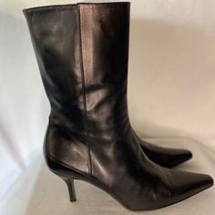 Purchased But Never Wore These Boots. They Are Fine! The Leather Is Soft Like Lambskin Leather. No Scuffs Or Scratches! Like New! Fitted Leather-lined Ankle-high Heeled Boots, Fitted Ankle-high Heeled Boots With Leather Lining, Cole Haan Shoes, Lambskin Leather, Leather Ankle Boots, Cole Haan, Bootie Boots, Ankle Boot, Ankle Boots