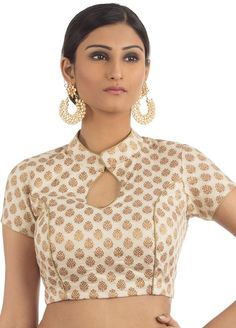 Khaddi Brocade Designer Blouse - BL3204 | Indian Silk House Agencies Saree Jacket Designs, 50 Blouse Designs, Neck Patterns, Boat Neck Blouse Design