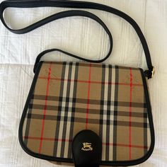 Great Condition, Authentic Burberry Purse. Adjustable Shoulder Strap. Burberry Black Purse, Burberry Purse, Burberry Bag, Black Tan, Black And Tan, Shoulder Bags, Burberry, Lunch Box, Shoulder Strap