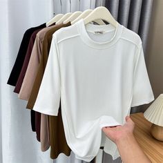 Spring/Summer Casual Solid Color Plus Size T-Shirt  Material: Cotton  Style: Plus Size T-Shirt Size: XL, 2XL, 3XL,4XL Color: Black, White, Coffee, Brown, Khaki  Occasion: Outdoor, Daily,  Vacation Plus Size T Shirt, Coffee Brown, White Coffee, Plus Size T Shirts, Cotton Style, Summer Casual, Womens Tees, Graphic Tees, Spring Summer