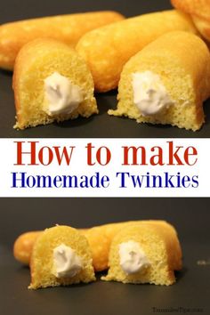 how to make homemade twinkies with cream cheese on top and the words, how to make homemade twinkies