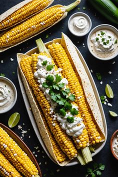 A photo of a  Mexican Street Corn (Elote) which is a type of Sides for Quesadillas