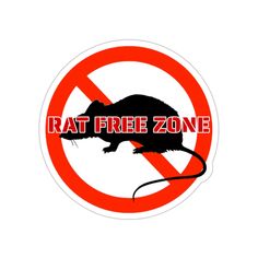 rat free zone sticker on a white background