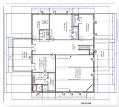 the floor plan for a house that is being constructed in blueprints and drawings