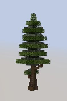 an image of a tree that is made out of trees and bushes in minecraft