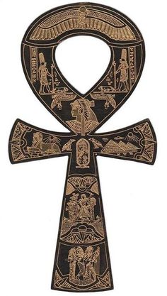 an egyptian cross is shown on a white background