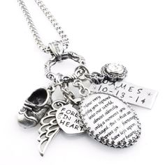 Loss Of Baby, Loss Of Child, Quote Necklace, Baby Memorial, Infant Loss Awareness, Pregnancy And Infant Loss, Forever In My Heart, Necklace Quotes, Child Loss