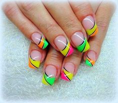 Neon Nail Art Designs, Neon Nail Art, Fingernail Designs, Cute Nail Art Designs, Latest Nail Art, Nail Swag