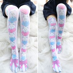 Color: WhiteMaterial: Velvet Size Length(cm)(inch) Leg circumference(cm)(inch) One Size 61/24.01 20-44/7.87-17.32 Cute Fitted Knee-high Socks, Cute Knee-high Socks For Spring, Cute Knee-high Spring Socks, White Harajuku Socks For Winter, Cute Knee-high Spring Stockings, White Harajuku Style Winter Socks, Cute White Thigh High Stockings, Novelty White Socks For Stocking Stuffers, Harajuku Style White Thigh High Stockings