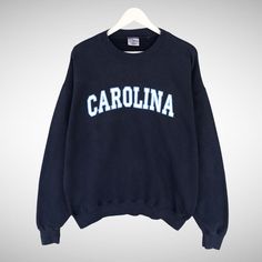 "CODE : 941/21 Vintage 90s Carolina State Sweatshirt XLarge Carolina University Sweater Carolina College Crewneck Carolina Ncaa Pullover Print Logo Navy  Size on Tag : XL Details Measurement  Arm Pit to Arm Pit : 26\"inches Back Collar to Hem : 28\"inches Condition :  Great Condition.Minor stains defect,discoloration and holes please refer pictures detail.‼️ 📮 SHIPING > WE ARE USING DHL EXPRESS SHIPING ITS TAKE 3-5 ARRIVE.PLEASE DROP YOUR PHONE NUMBER AFTER PURCHASE.📮" University Sweater, Baggy Sweatshirt, College Crewneck, University Of South Carolina, Sweatshirt Crewneck, Sweatshirt Vintage, Date Outfits, Print Sweatshirt, Vintage Sweatshirt