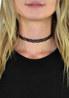 Jewel Cult - Tattoo Stretch Choker Necklace, $3.00 (http://www.jewelcult.com/tattoo-stretch-choker-necklace/) Trendy Adjustable Black Choker, Trendy Black Adjustable Choker, Trendy Black Festival Choker, Trendy Adjustable Choker, Trendy Adjustable Metal Choker, Adjustable Metal Trendy Choker, Choker Outfit, 90s Choker, Necklace With Kids Names