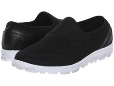 Propet TravelActiv Slip-On (Black) Women's Slip on  Shoes. Keep your style fresh and your comfort level at a high with this cute slip-on! Breathable and stretchy engineered mesh uppers with a reinforced toe. Easy slip-on style features a stretch gore topline. Nylon mesh lining. Generously cushioned with an EVA insole for all-day support. Lightweight EVA outsole provides traction and durability. Imported. Measurements: Weight:  #Propet #Shoes #ClosedFootwear #SliponCasual #Black Women's Slip On Shoes, Women Shoes Online, Womens Shoes High Heels, Black High Heels, Work Shoes, Casual Shoes Women, Shoes Black, Sneakers Black