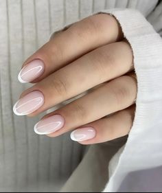 Nail Shapes Almond, Milky French Manicure, French Manicure Nail Designs, Milky Nails, Different Nail Shapes, Manicure Nail Designs, French Manicure Nails, Manicure Inspiration, Casual Nails